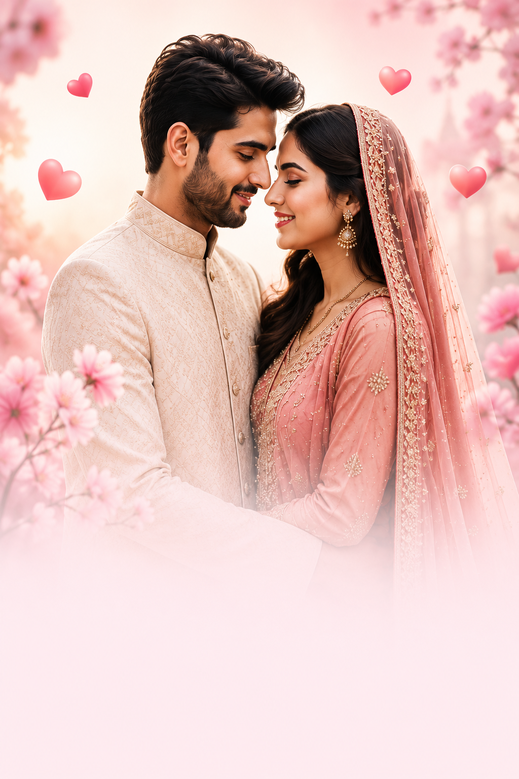 Illustration of a Pakistani wedding couple